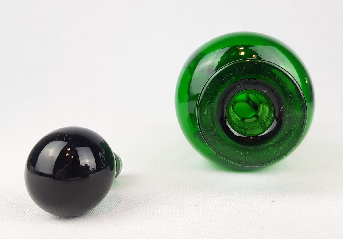 Vintage HOLMEGAARD Green Kluk Kluk Glass Decanter by Jacob Bang Denmark 1970s