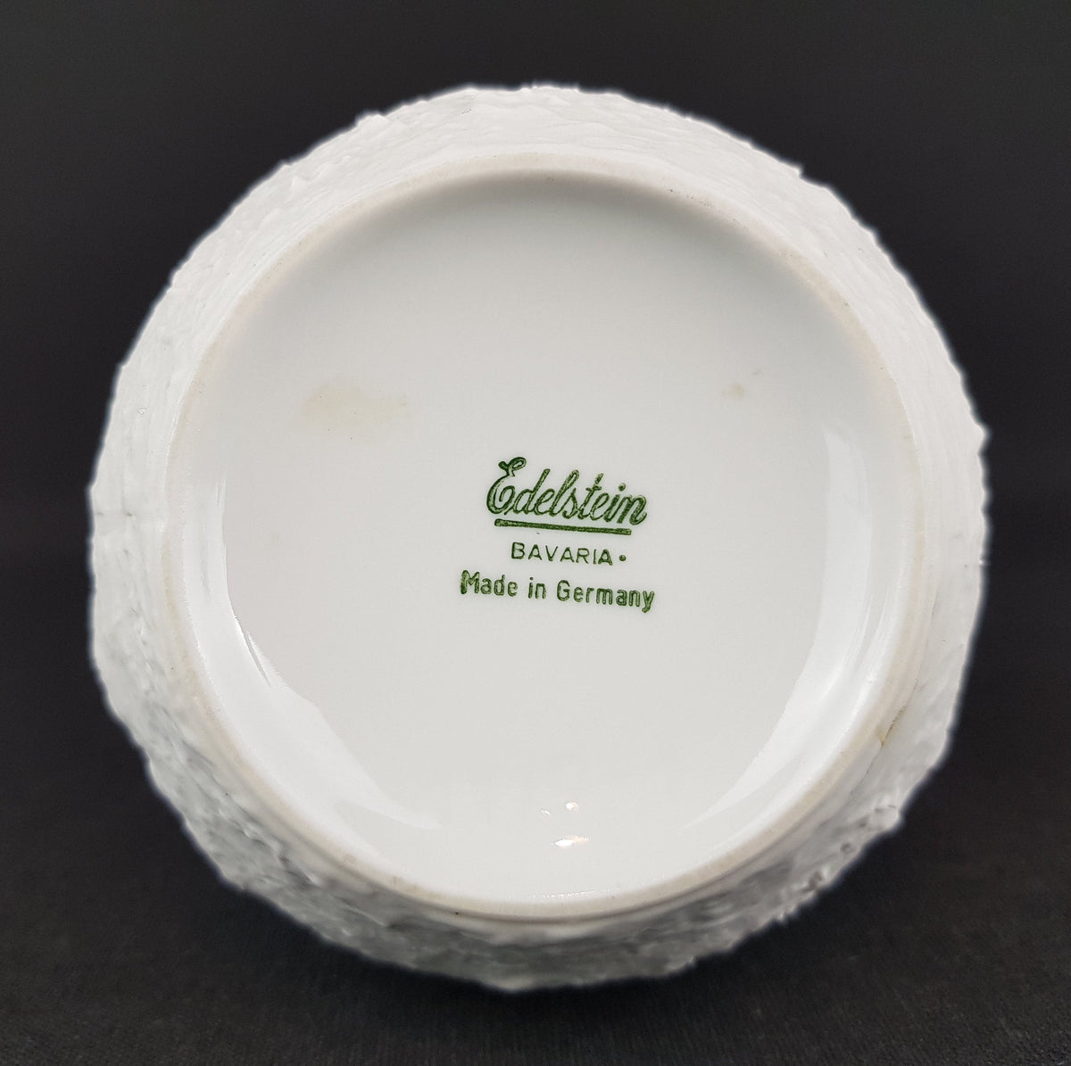 Vintage EDELSTEIN PORZELLAN White Porcelain Relief Decor Vase 1119-1 West German Pottery Bavaria 1960s