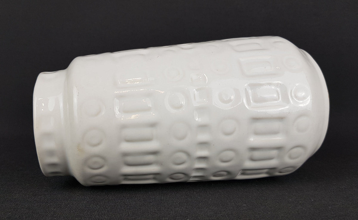 Vintage SCHEURICH KERAMIK White Vase with Inka Decor 260 15 West German Pottery 1970s