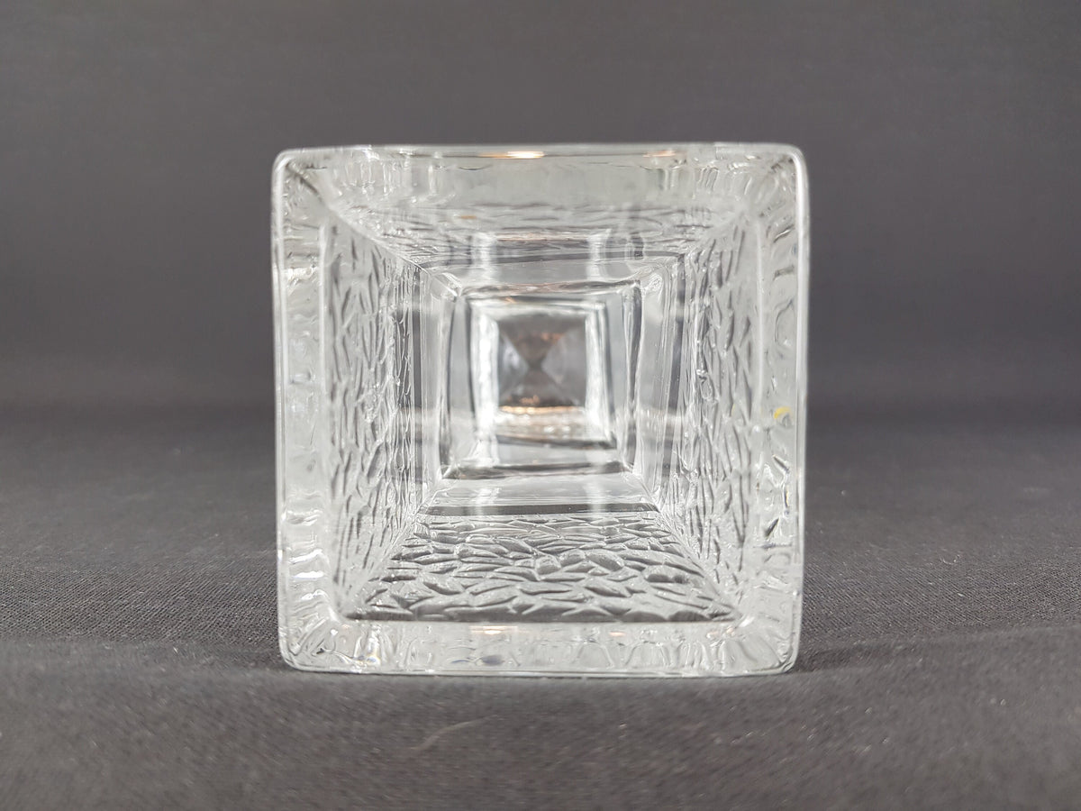 Vintage Warmensteinach Glaswerke Clear Glass Vase with Frosted Design - 1970s