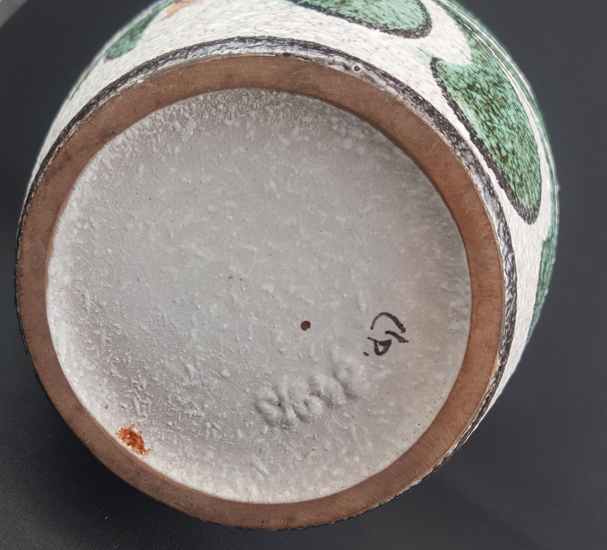 Vintage RUSCHA KERAMIK 849/3 Floor Vase with Enzian Decor West German Pottery 1950s