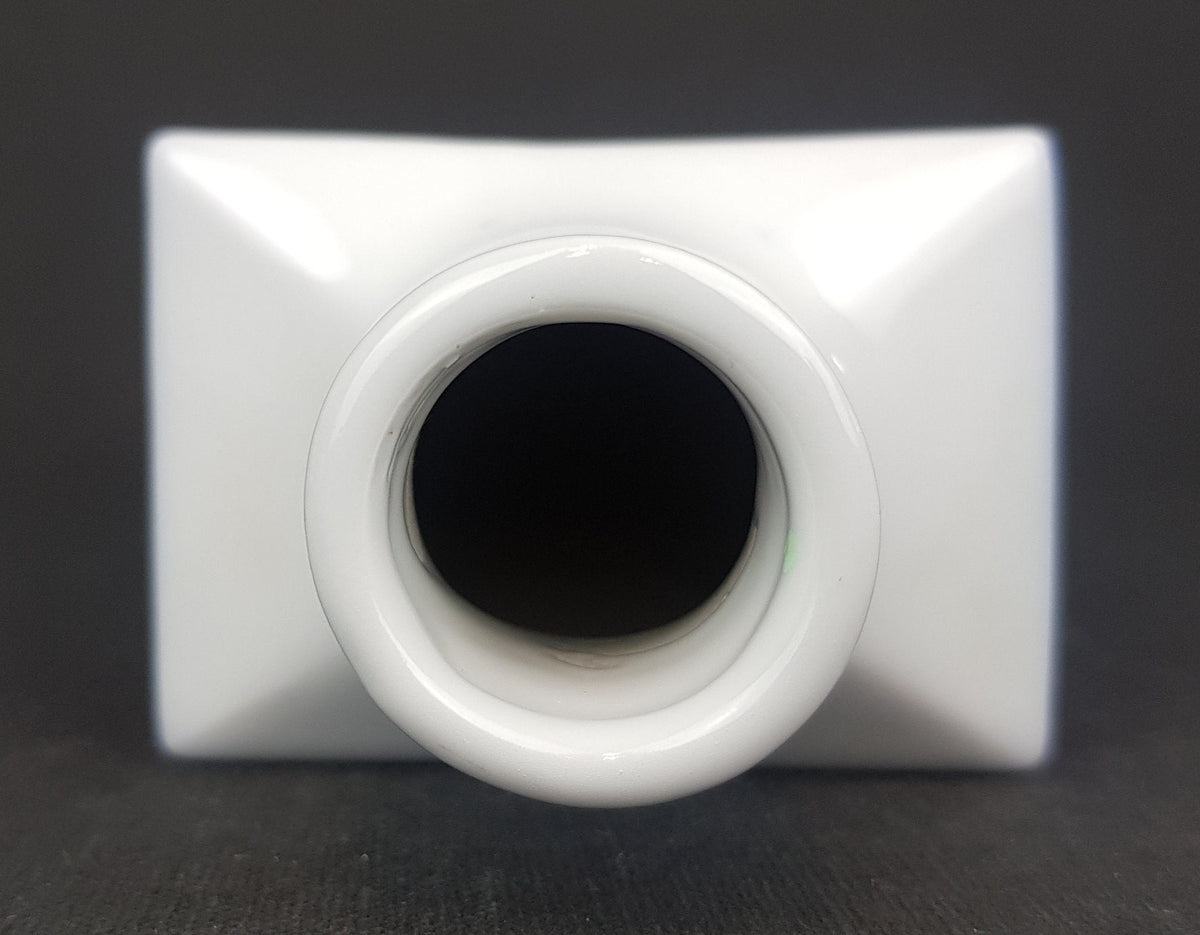 Vintage ALTENKUNSTADT White Porcelain Vase With Bison Decor By Cari Zalloni West Germany 1970s