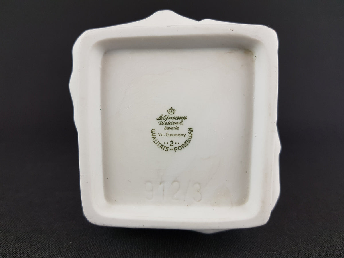 Vintage SELTMANN WEIDEN PORZELLAN White Porcelain Op Art Vase West German Pottery 1970s