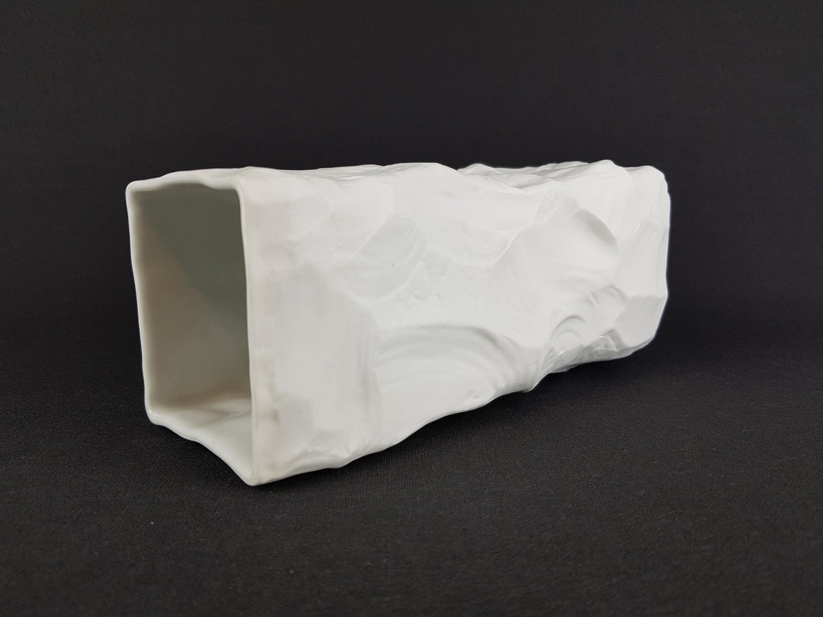 Vintage SELTMANN WEIDEN PORZELLAN White Porcelain Op Art Vase West German Pottery 1970s