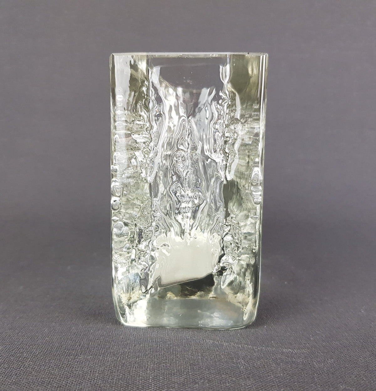 Vintage INGRID GLAS Design Glass Vase Blockkristal West Germany 1960-70