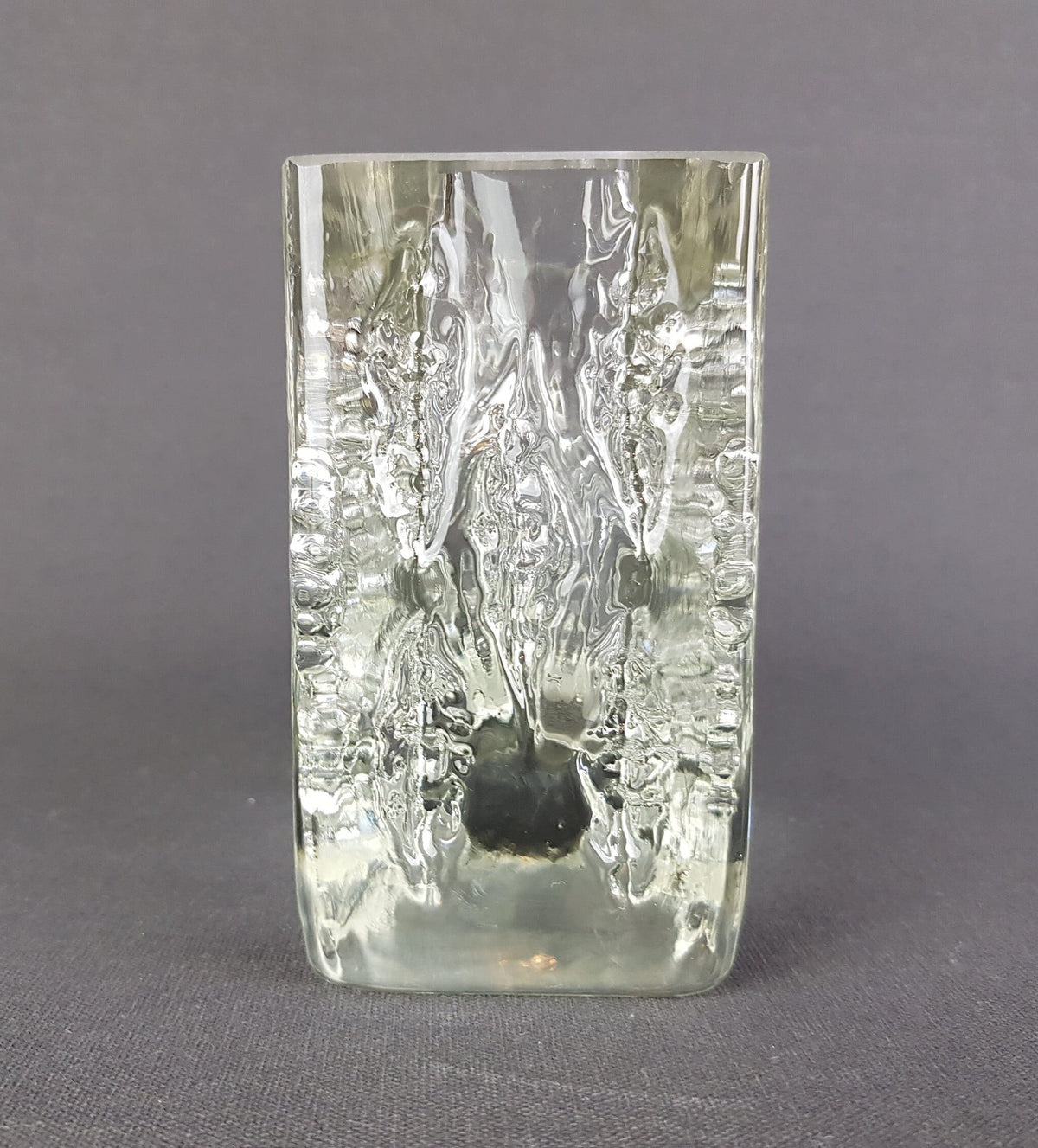 Vintage INGRID GLAS Design Glass Vase Blockkristal West Germany 1960-70