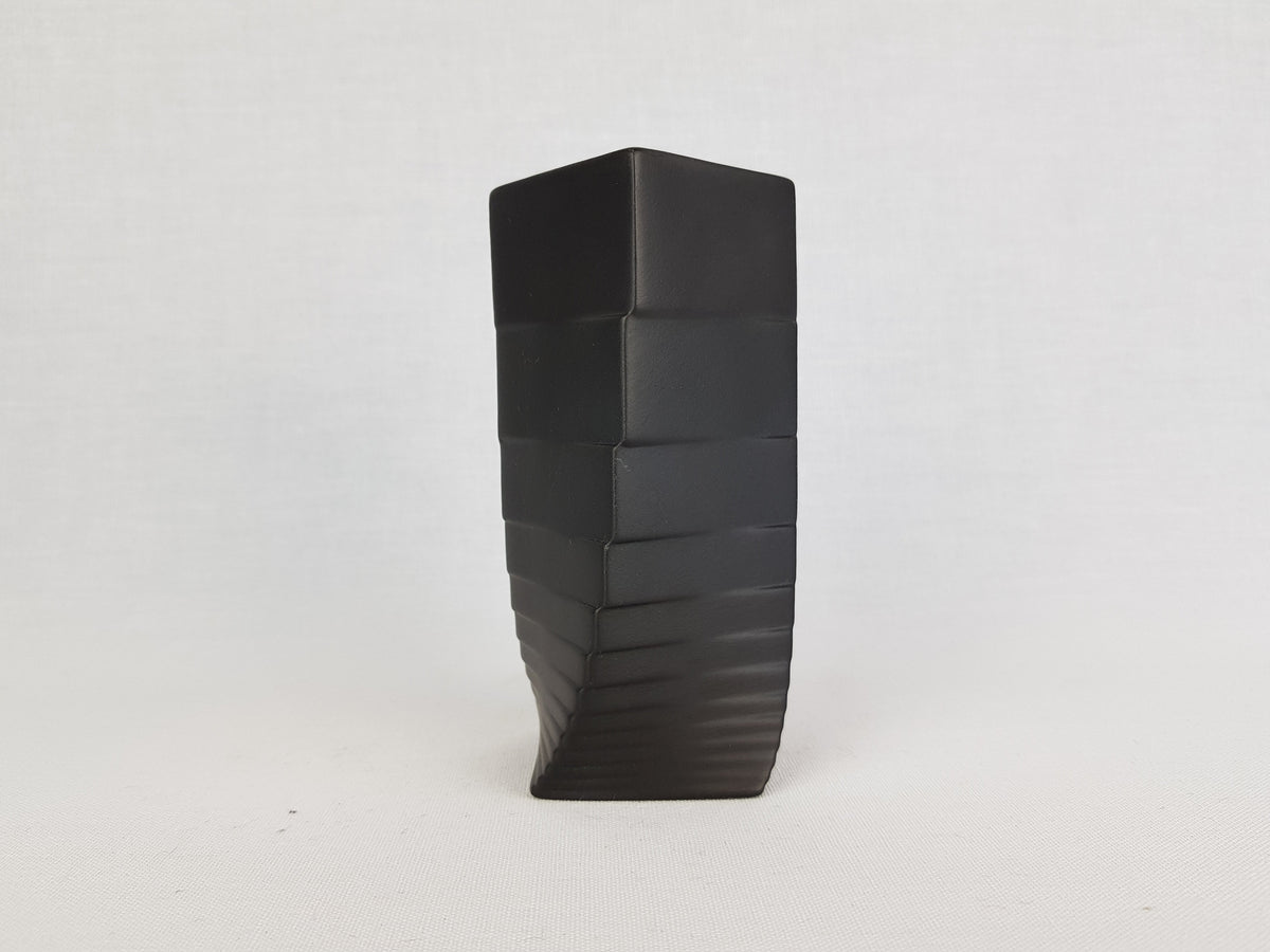 Vintage ROSENTHAL Studio Linie Porcelaine Noire Relief Vase 1970s by Christa Hausler - Goltz West Germany