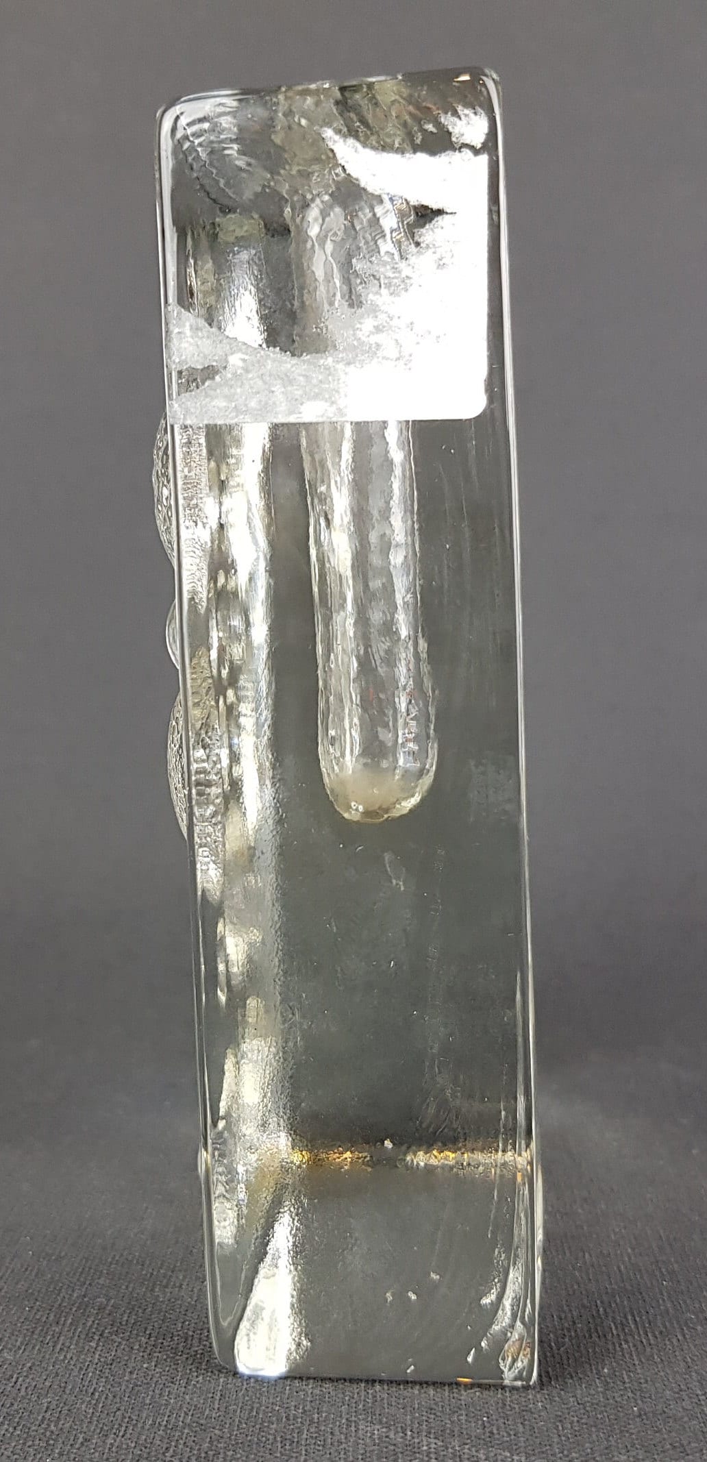 Vintage WALTHER SOHNE Solifleur Transparent Glass Vase With Flower Decor West Germany 1960s 1970s