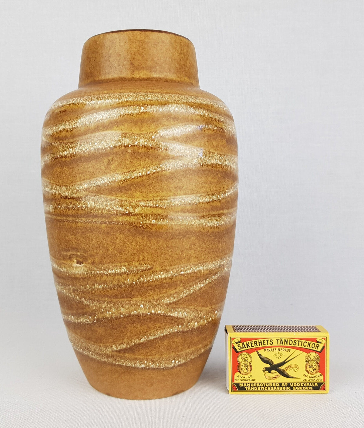Vintage SCHEURICH KERAMIK Ocher Vase 549 21 West German Pottery 1970s
