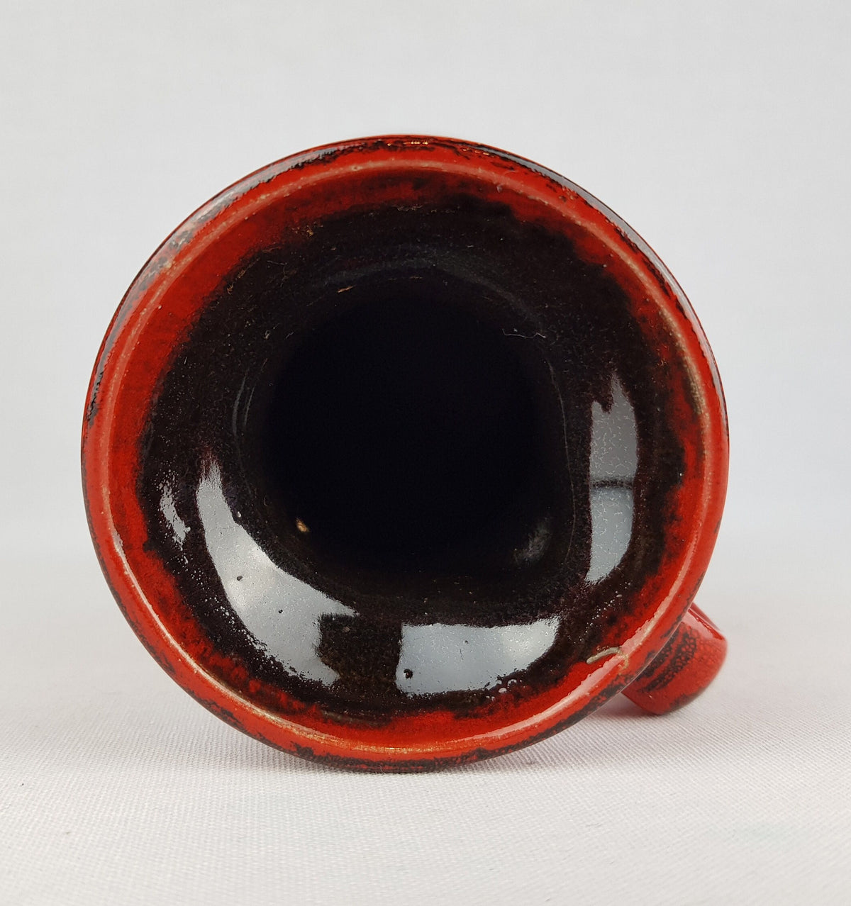 Vintage DÜMLER & BREIDEN Handled Red, Green and Black Vase 311/20 West German Pottery 1960s