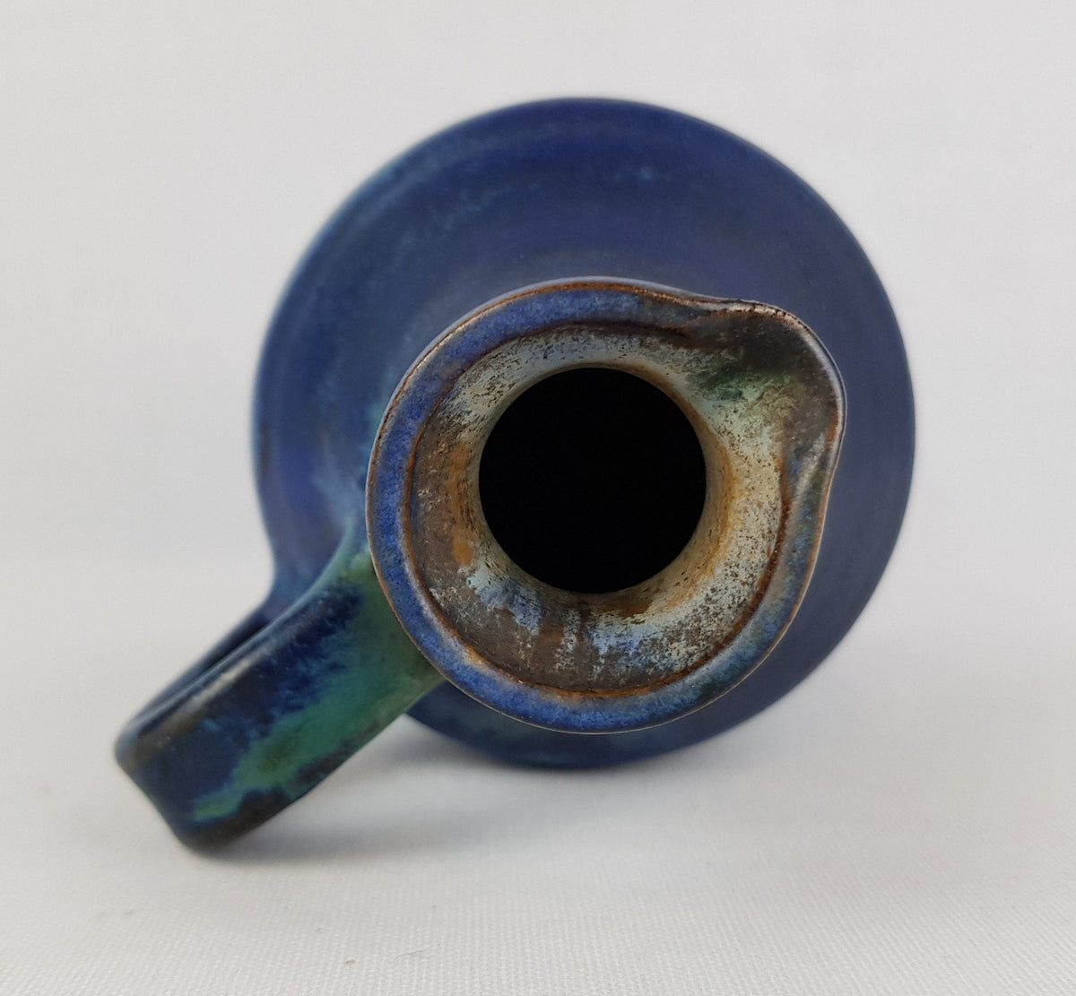 Vintage ANTON LANG Blue Handled Jar by Anton Lang Studio Art Pottery Germany