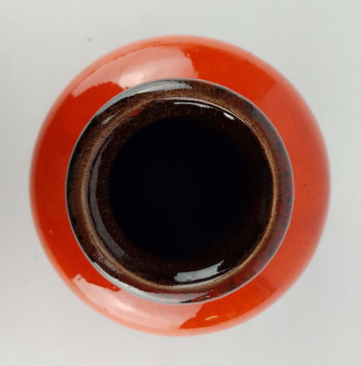 Vintage SCHEURICH KERAMIK Orange and Black Speckled CERAMOS vase, West Geman Pottery 1970s