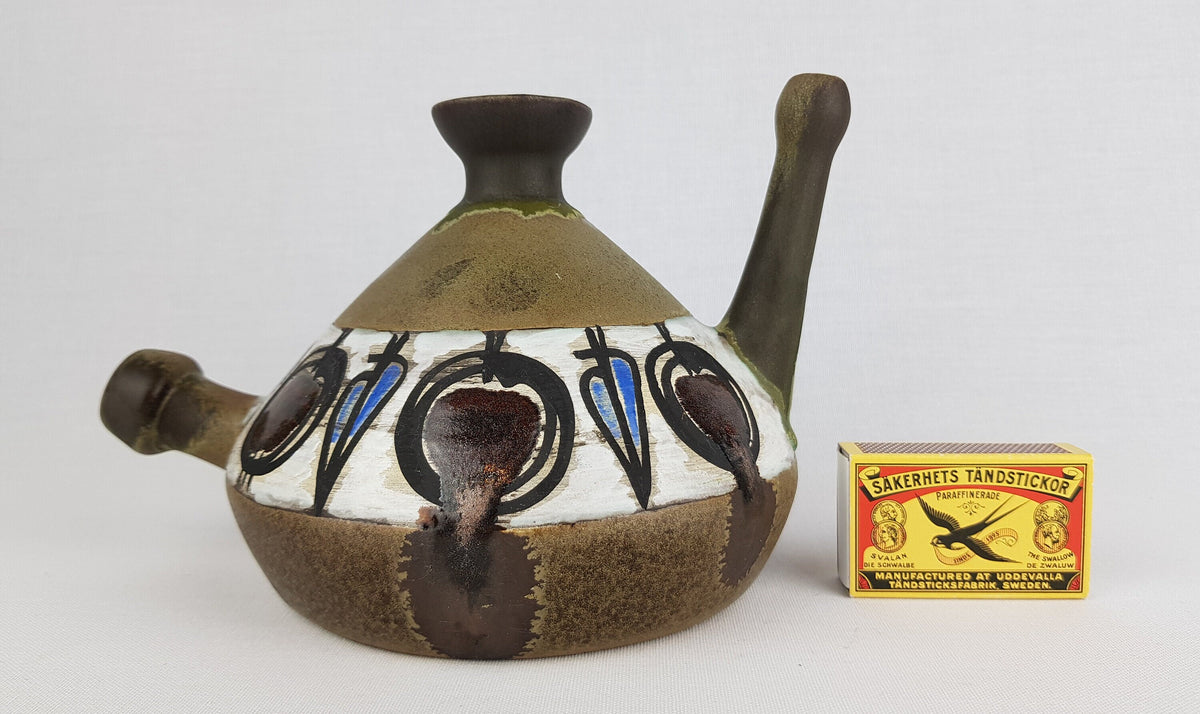 Vintage CERAMANO Ceramic Watering can, ''Manzana'' decor West German Pottery 1960s