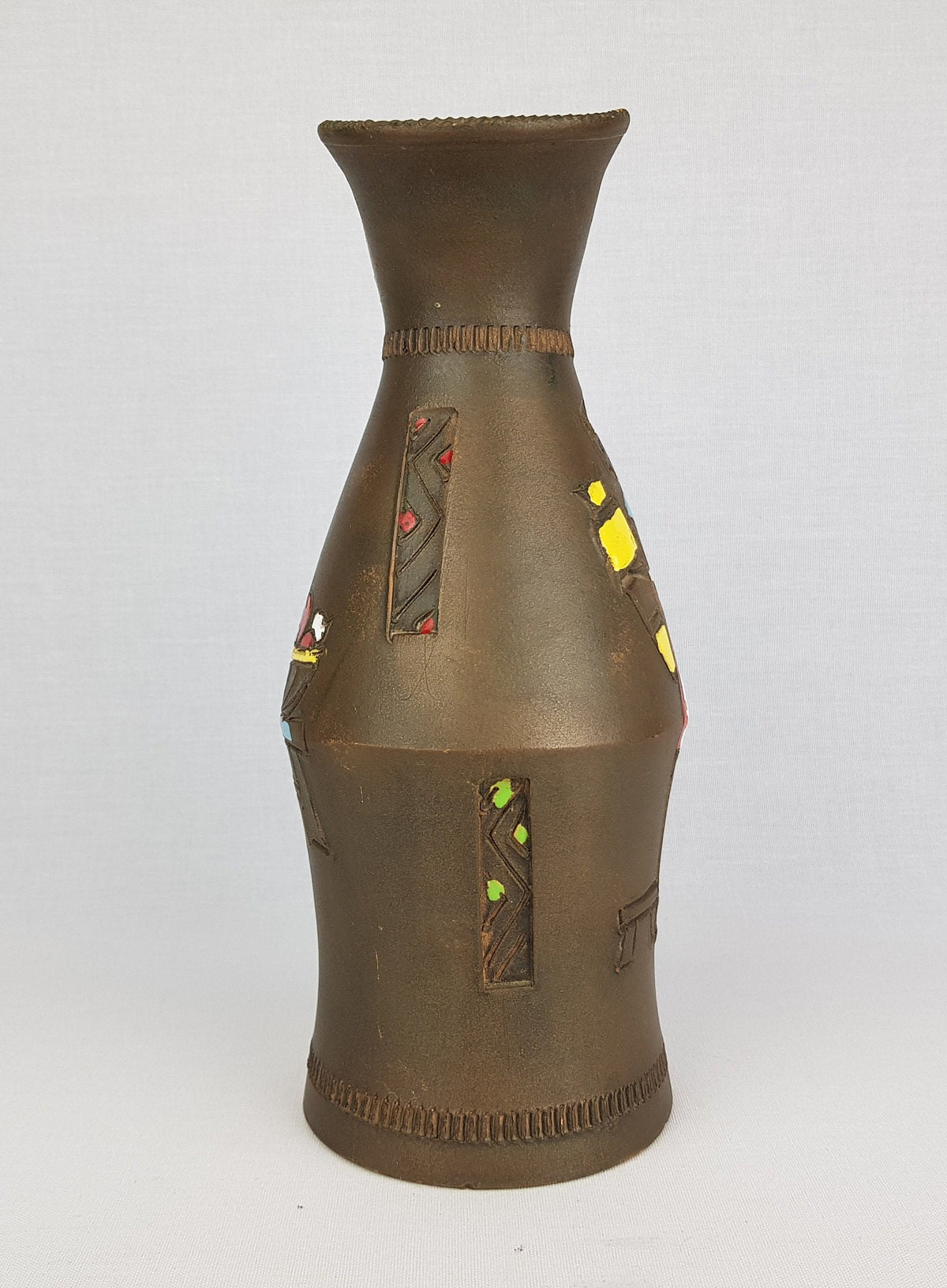 Vintage FRATELLI FANCIULACCI Handled Jug Vase with Egyptian decor 1960-70