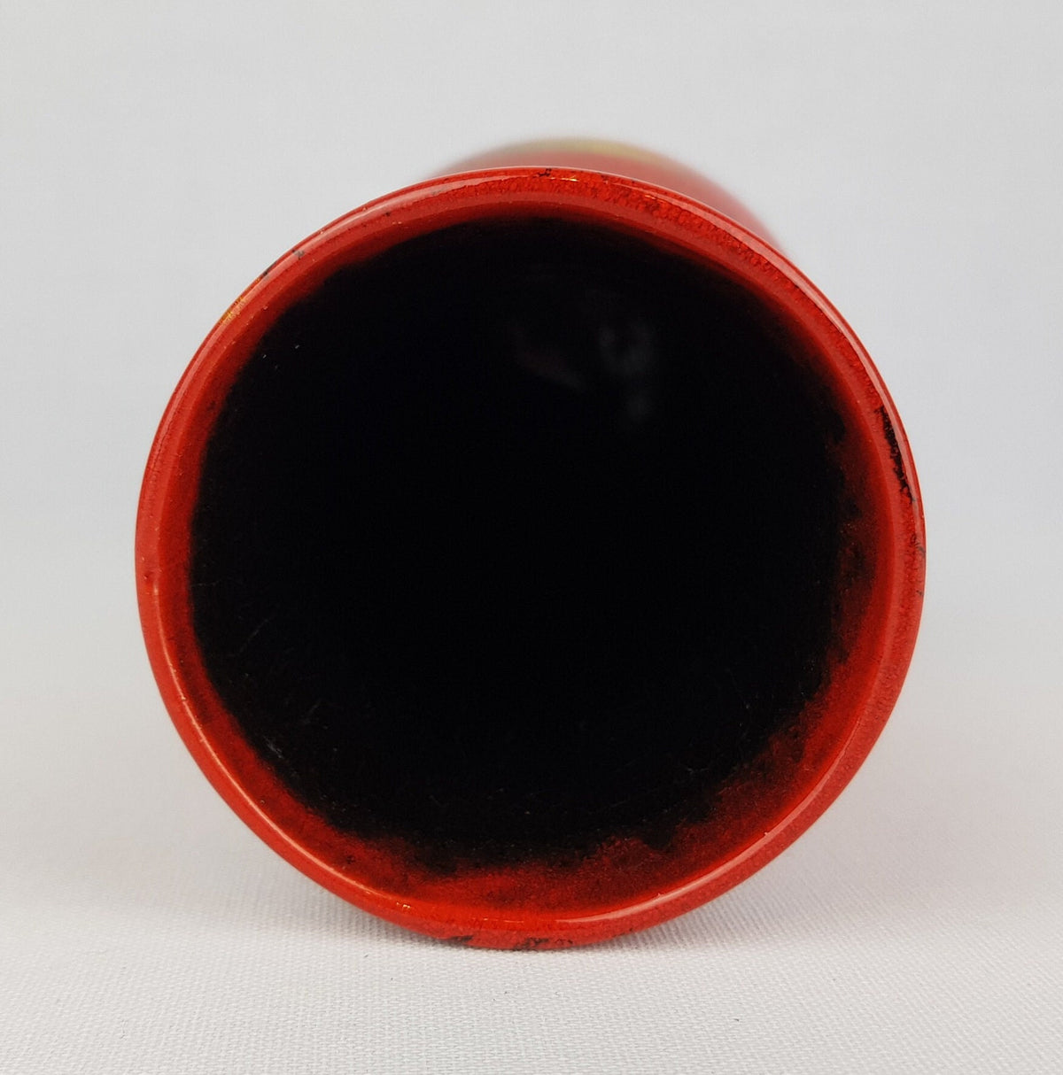 Vintage DÜMLER & BREIDEN Red Yellow Black Ceramic Vase 116 21 West German Pottery 1960s 1970s