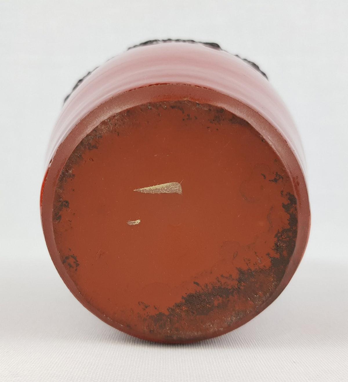 Vintage KREUTZ KERAMIK Handled Red Fat Lava Vase West German Pottery 1970s