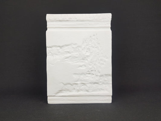 Vintage ROSENTHAL White Matte Porcelain China Vase with Relief Decor by Martin Freyer Studio Linie 1960-70s