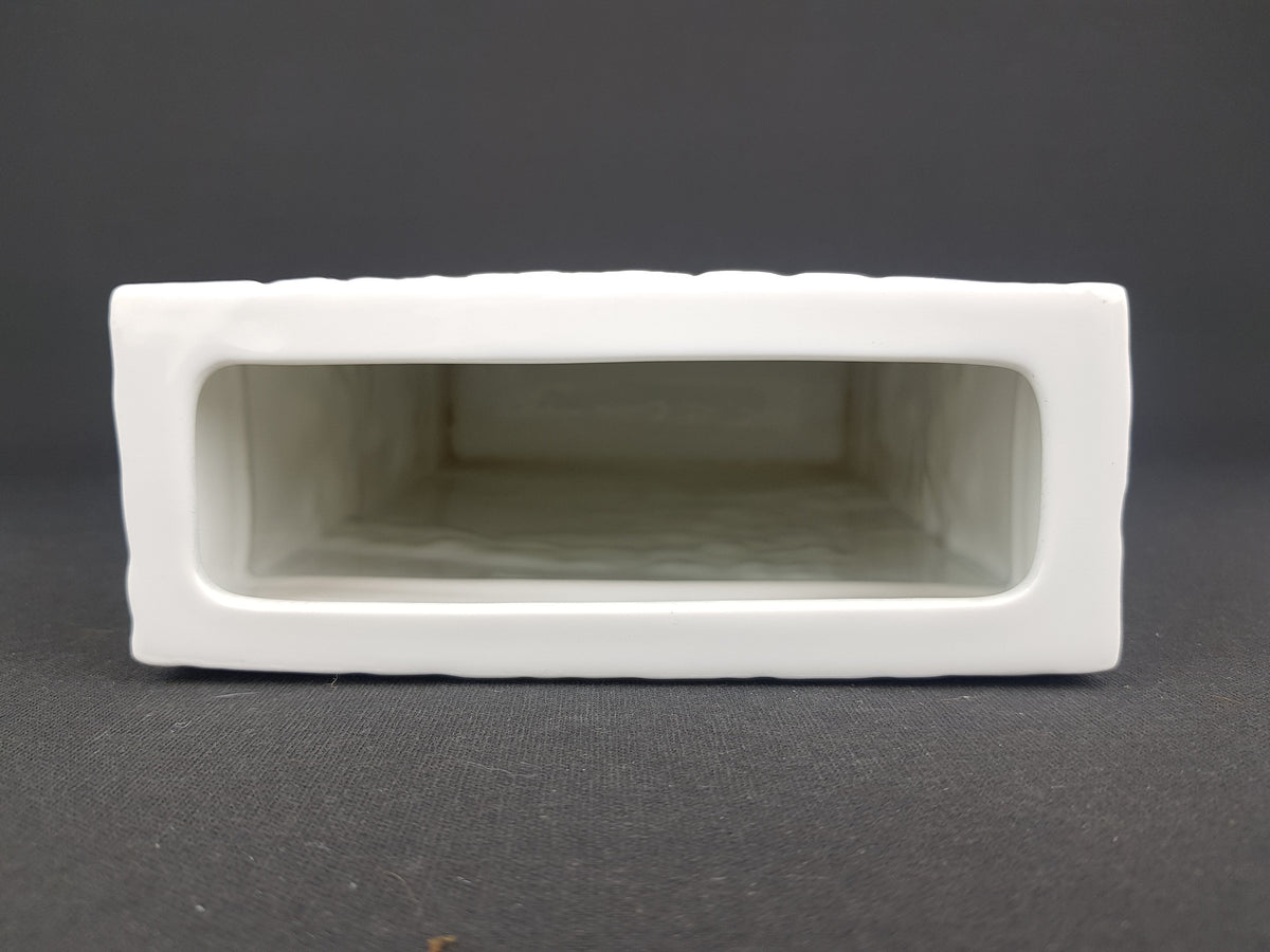 Vintage ROSENTHAL White Matte Porcelain China Vase with Relief Decor by Martin Freyer Studio Linie 1960-70s