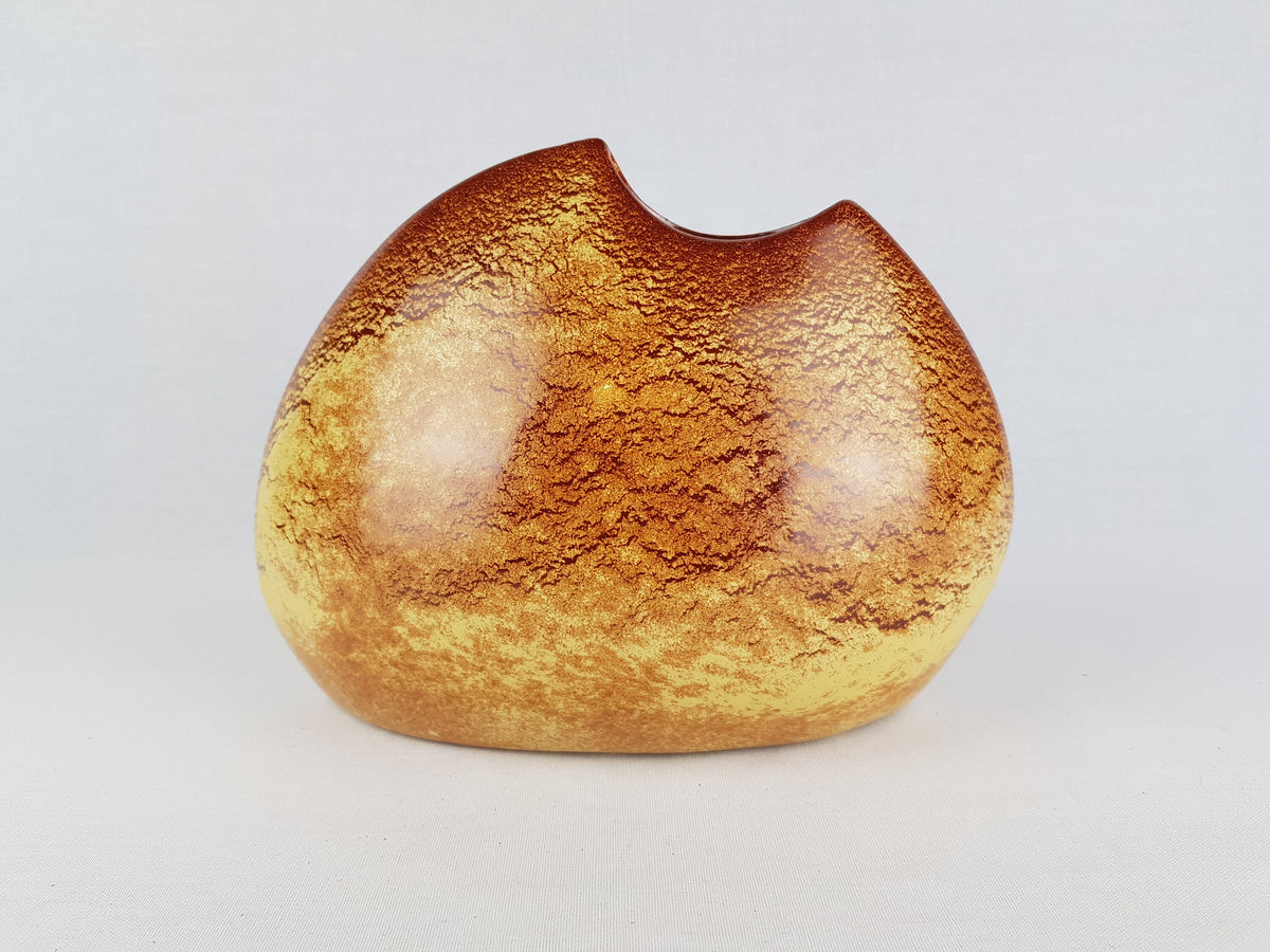 Vintage BERTONCELLO Vase with 'Screziato Tabacco" glaze Italian Pottery 1960s