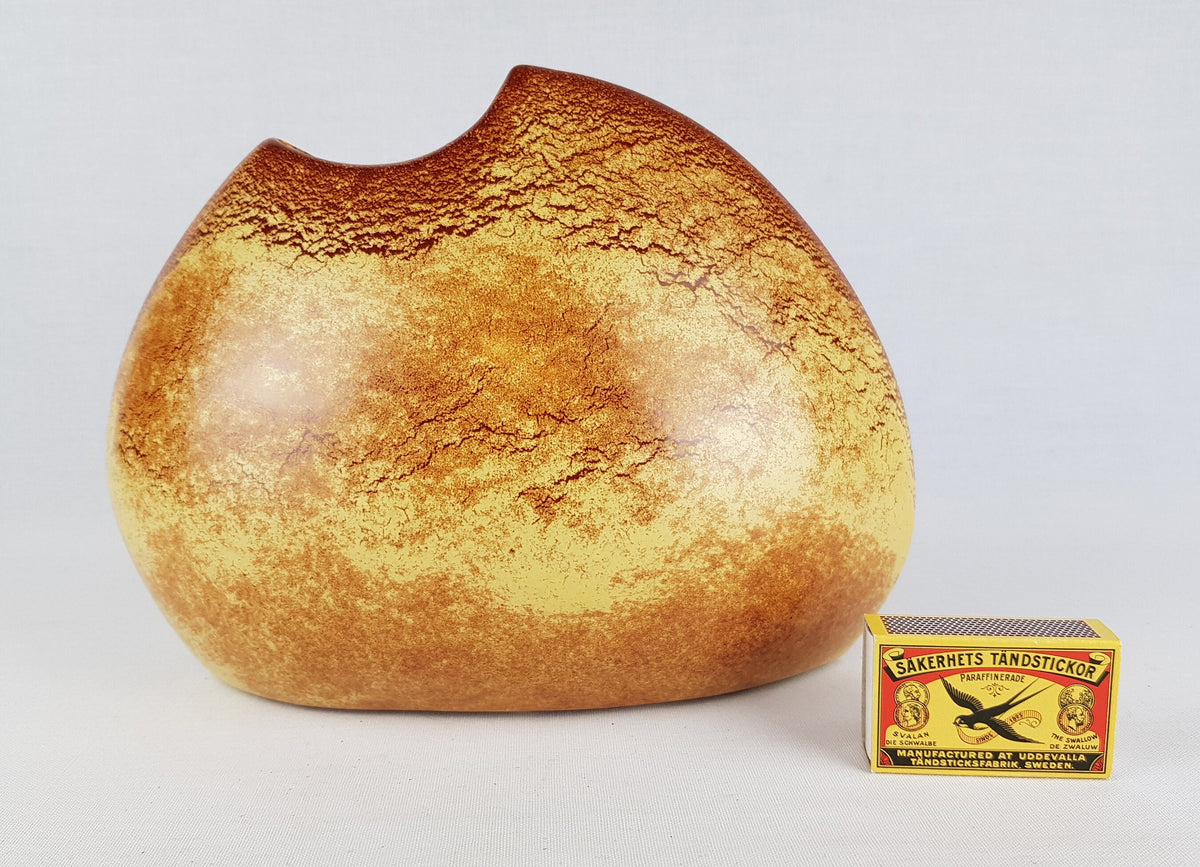 Vintage BERTONCELLO Vase with 'Screziato Tabacco" glaze Italian Pottery 1960s