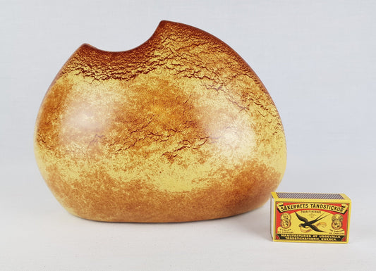 Vintage BERTONCELLO Vase with 'Screziato Tabacco" glaze Italian Pottery 1960s