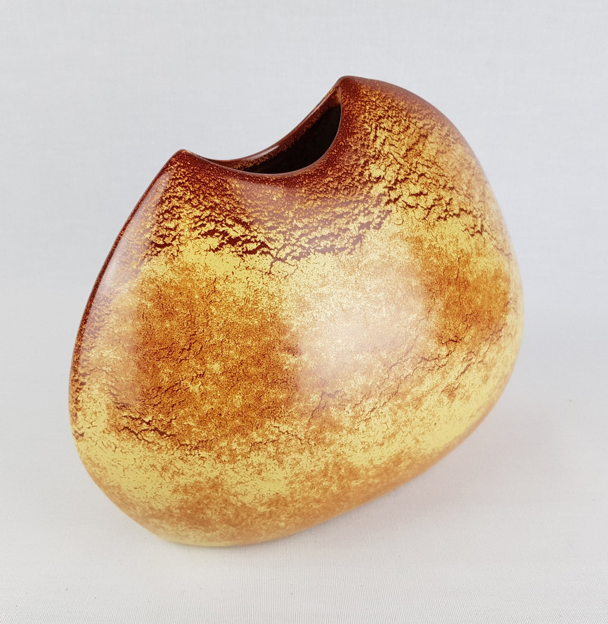 Vintage BERTONCELLO Vase with 'Screziato Tabacco" glaze Italian Pottery 1960s