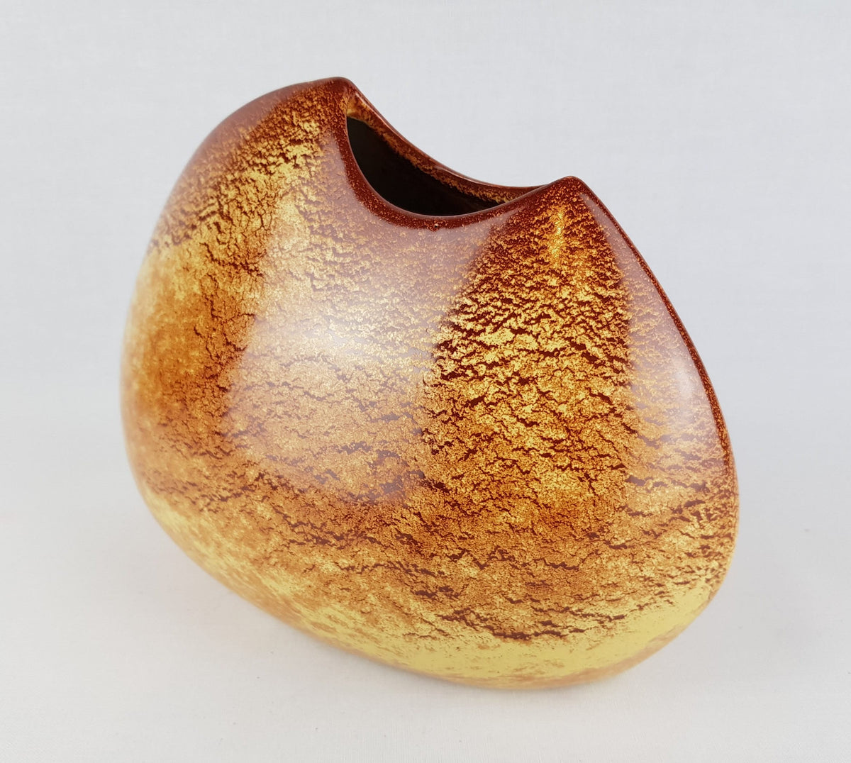 Vintage BERTONCELLO Vase with 'Screziato Tabacco" glaze Italian Pottery 1960s