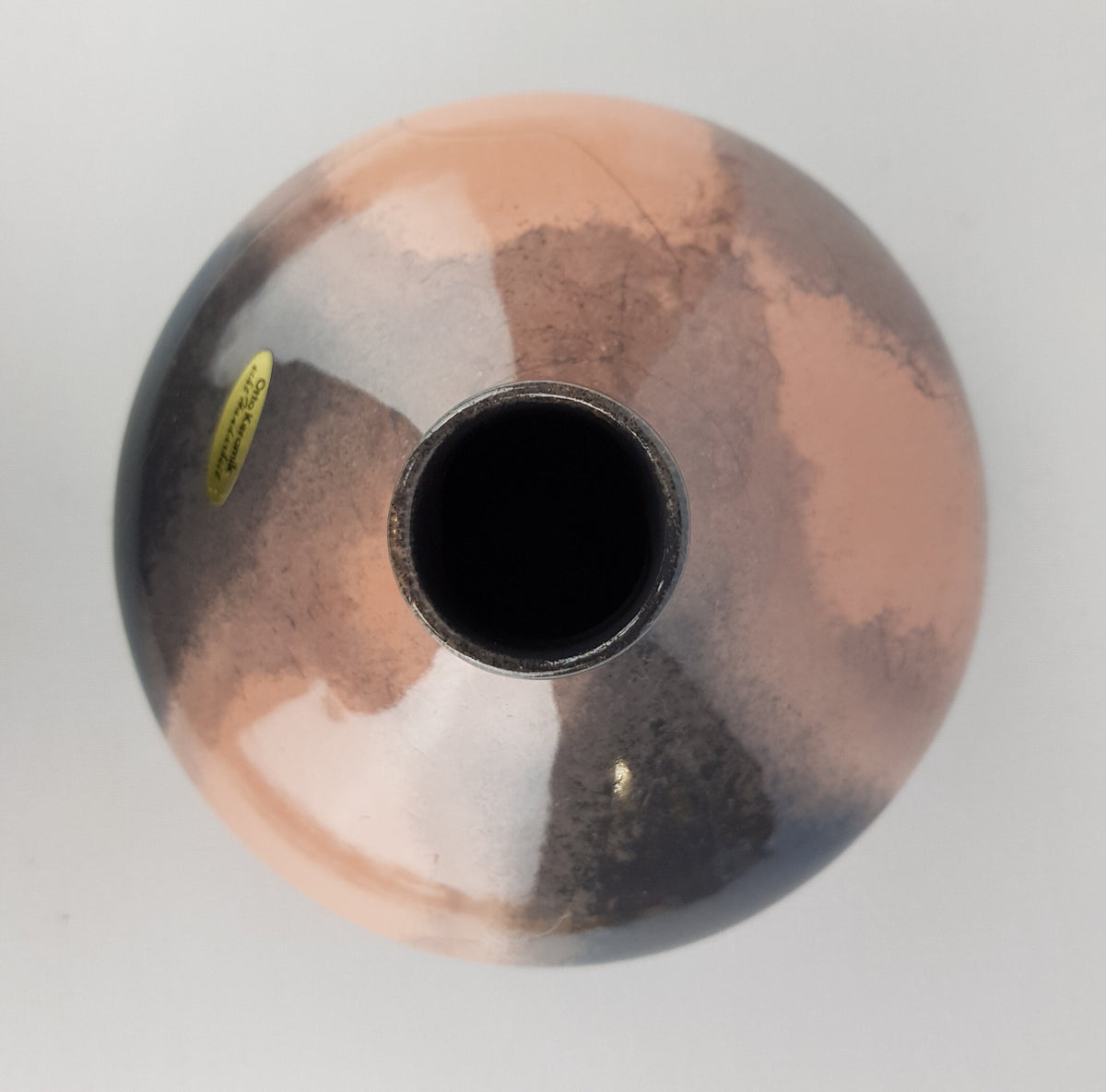 Vintage OTTO Keramik Pink Grey UFO vase, West German Pottery 1970-80s
