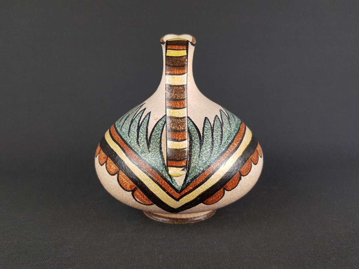 Vintage UBELACKER (U-KERAMIK) Hand Painted Pitcher Vase "Diana" Decor West German Pottery 380 1954s