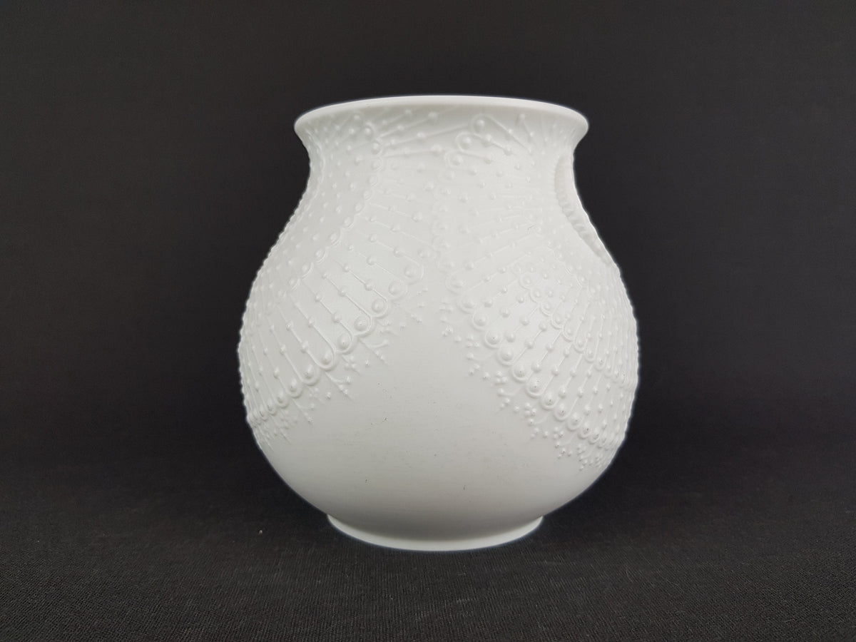 Vintage KAISER 3D Relief Porcelain Vase 606 With Dots by Martin Freyer West German Pottery 1970s
