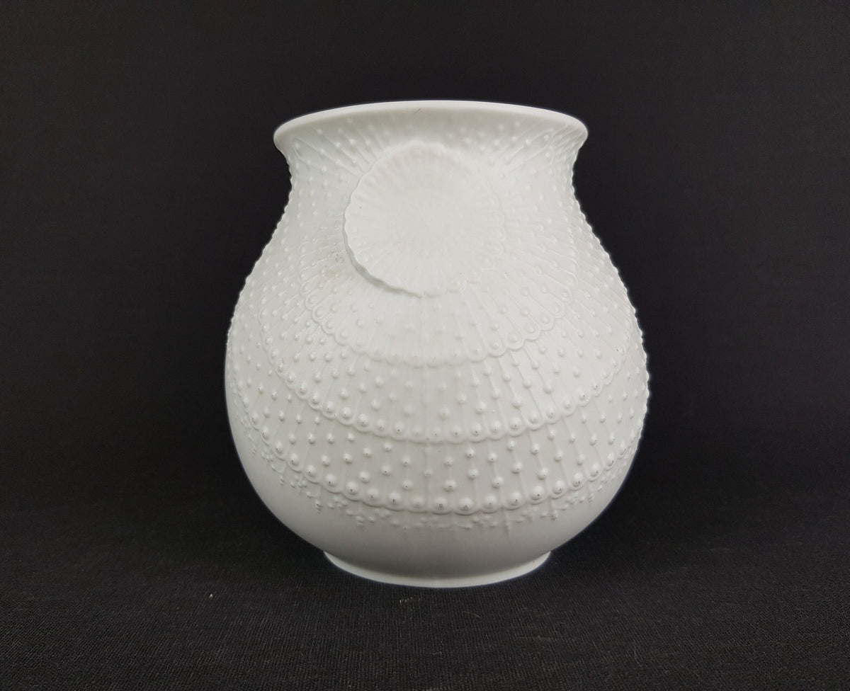 Vintage KAISER 3D Relief Porcelain Vase 606 With Dots by Martin Freyer West German Pottery 1970s