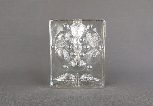Vintage WALTHER SOHNE Solifleur Transparent Glass Vase With Flower Decor West Germany 1960s 1970s