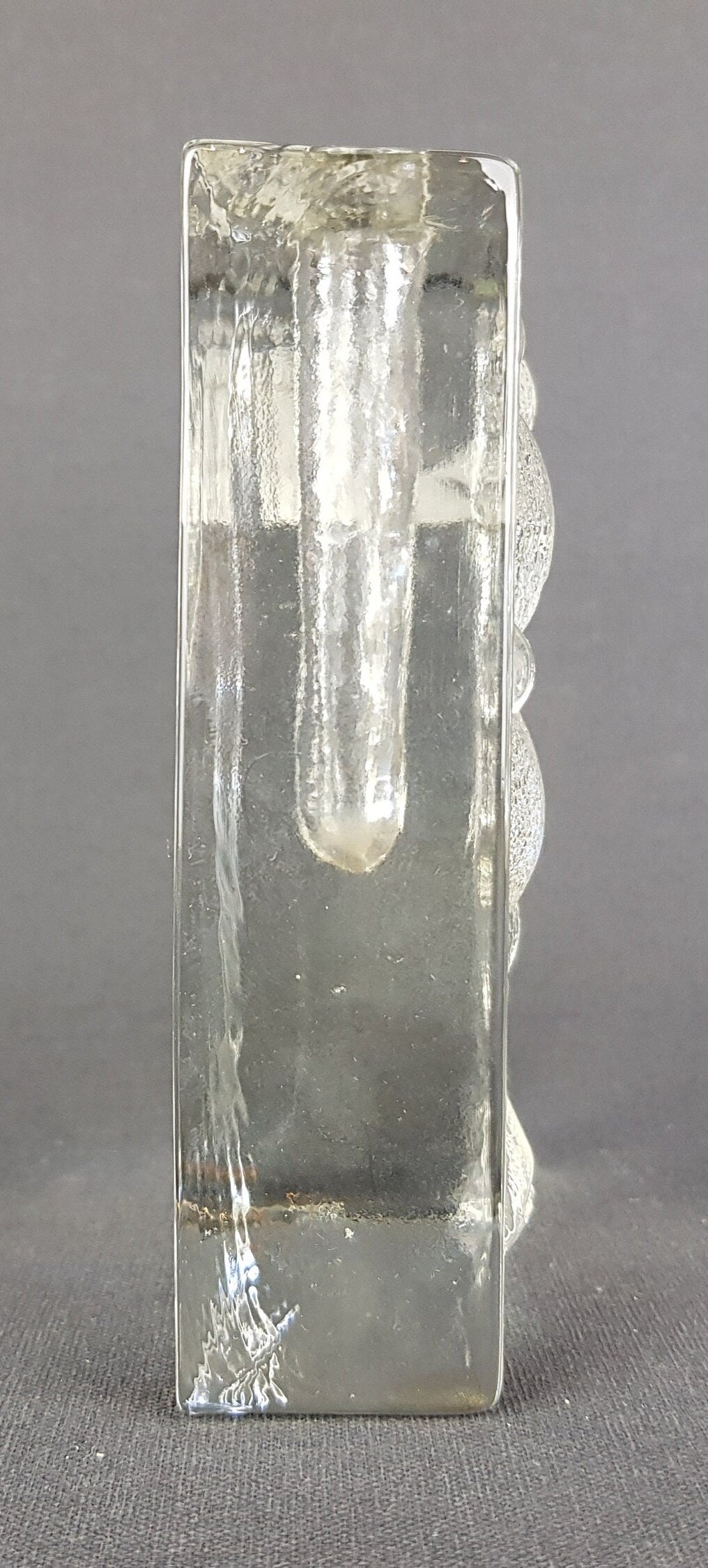 Vintage WALTHER SOHNE Solifleur Transparent Glass Vase With Flower Decor West Germany 1960s 1970s
