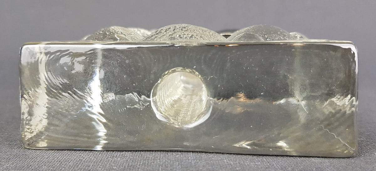 Vintage WALTHER SOHNE Solifleur Transparent Glass Vase With Flower Decor West Germany 1960s 1970s