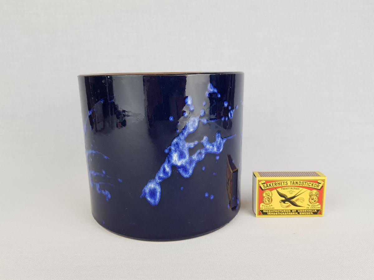 Vintage MAREI KERAMIK Blue Planter 11/2 With Grönland or Splash Decor West German Pottery 1970s *