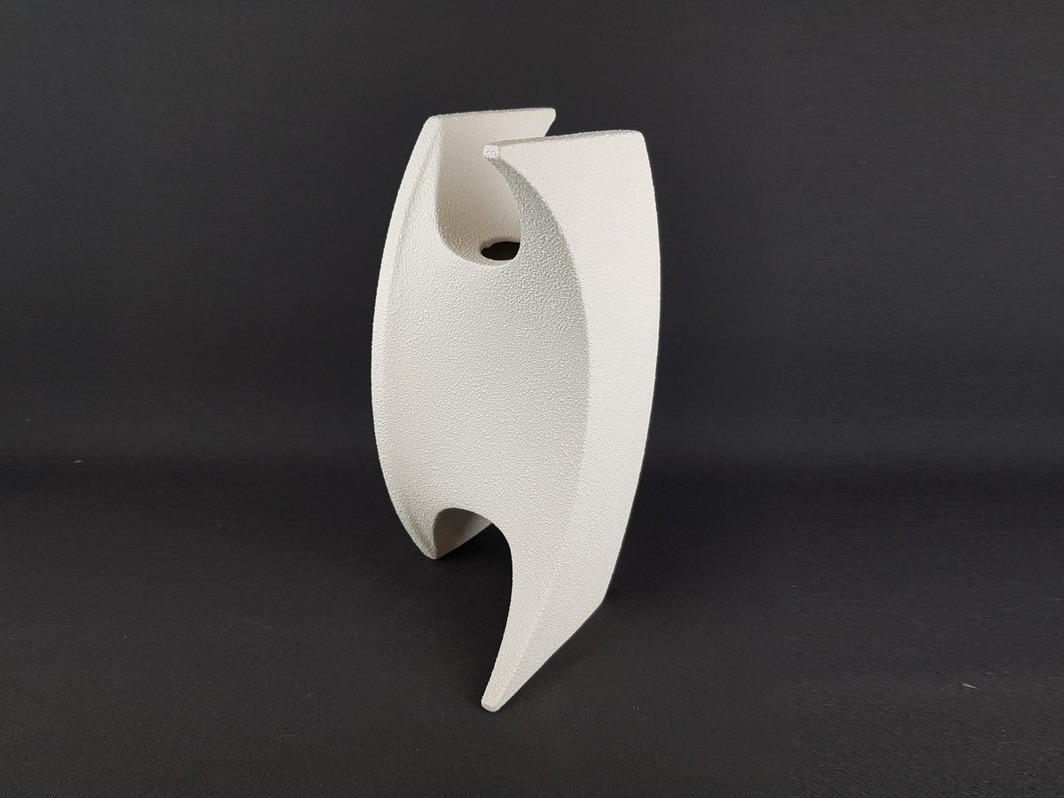 Vintage BERTONCELLO - ROBERTO RIGON White Wave Vase "Sasso Bianco"decor 939 Italian Pottery 1980-1990s