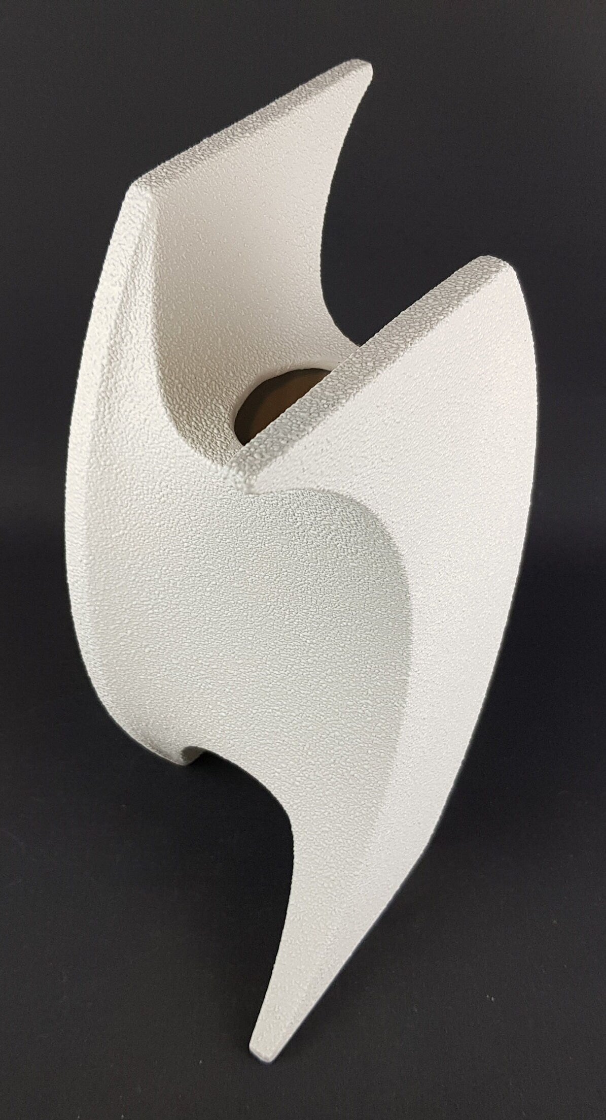 Vintage BERTONCELLO - ROBERTO RIGON White Wave Vase "Sasso Bianco"decor 939 Italian Pottery 1980-1990s