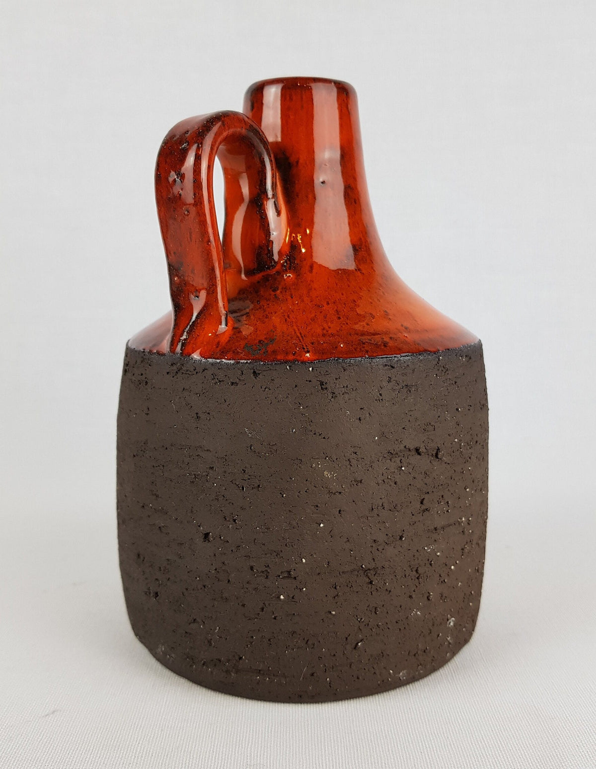 Vintage LOVEMOSE DENMARK Orange Brown Vase Danish/ Scandinavian Pottery 1960s