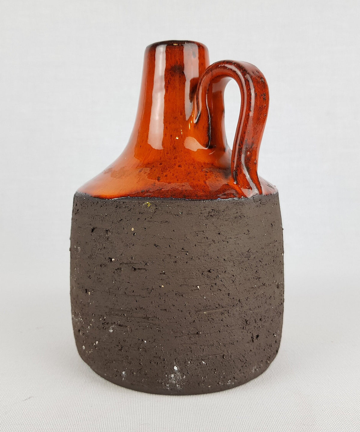 Vintage LOVEMOSE DENMARK Orange Brown Vase Danish/ Scandinavian Pottery 1960s