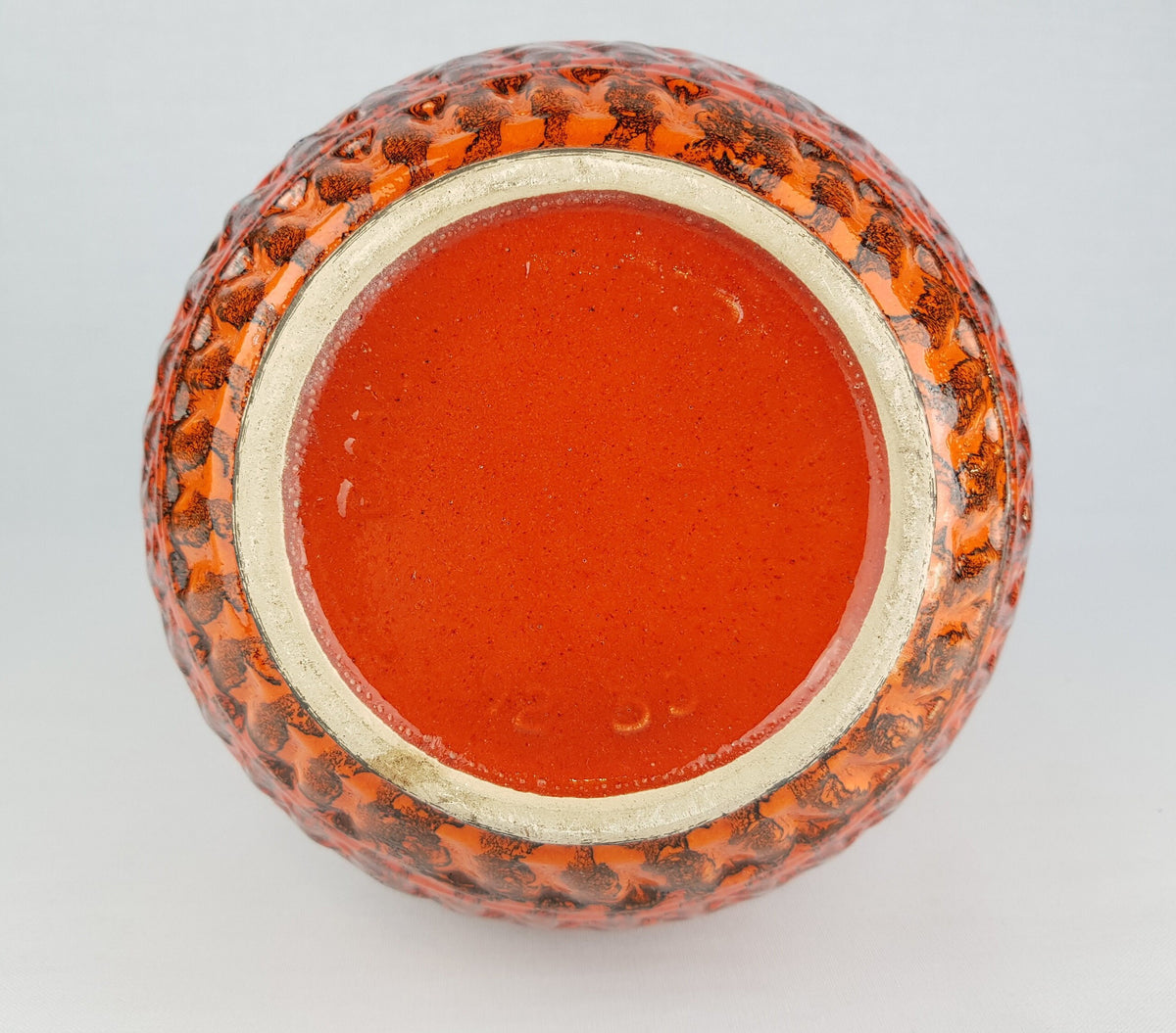 Vintage BAY KERAMIK Reddish Orange Vase attributed to Bodo Mans 92 30 West German Pottery 1970s