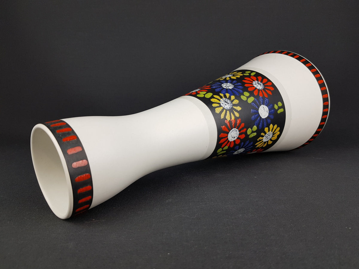 Vintage DÜMLER & BREIDEN Keramik Handled Vase with flower decor 330-35 West German Pottery 1950's