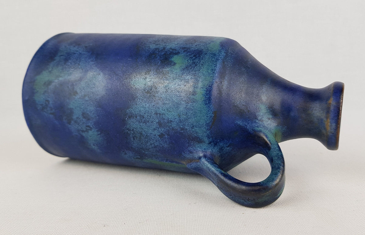 Vintage ANTON LANG Blue Handled Jar by Anton Lang Studio Art Pottery Germany