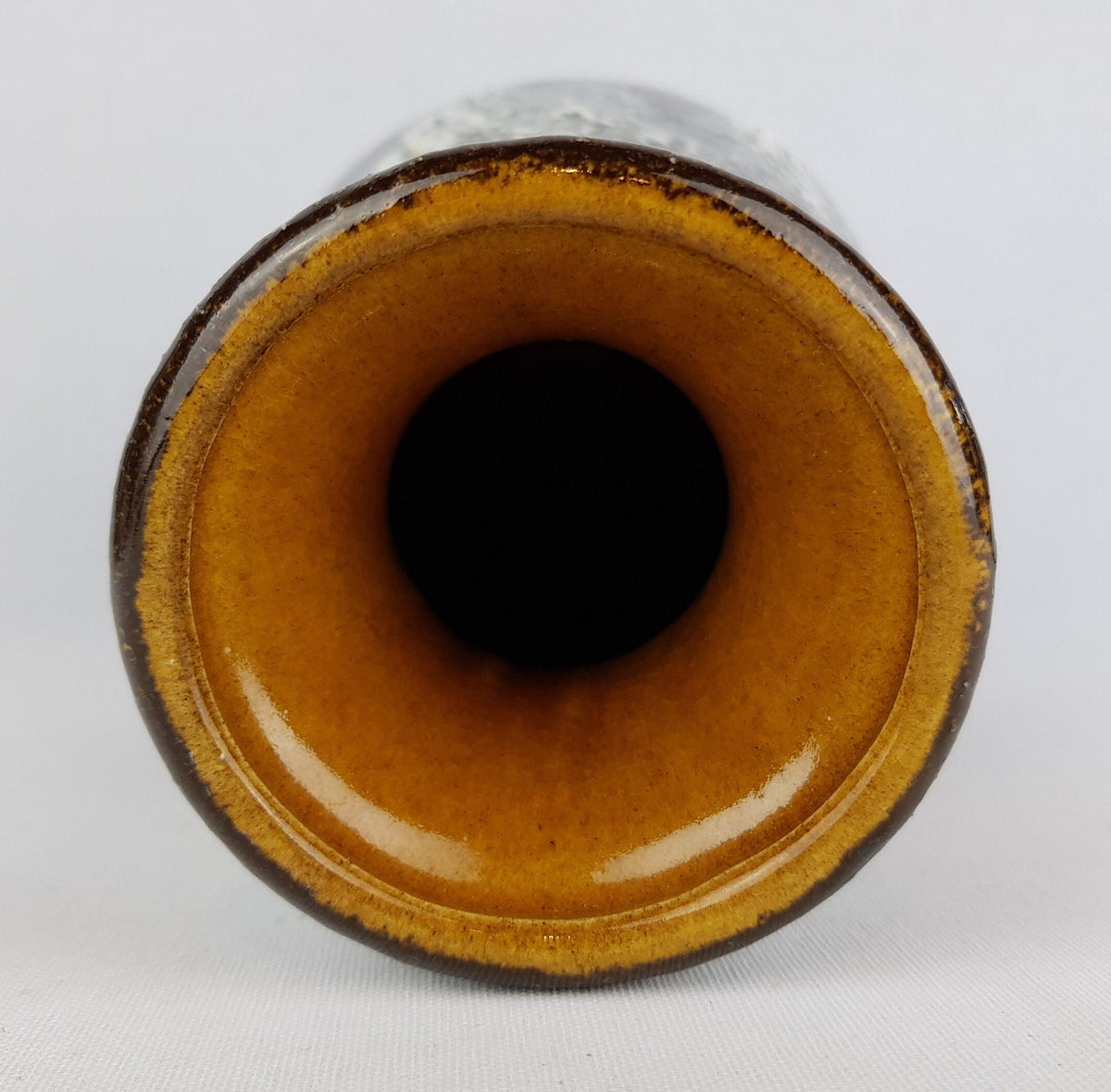 Vintage BAY KERAMIK Brown Vase With "Eiger" Decor 66 20 West German Pottery 1972