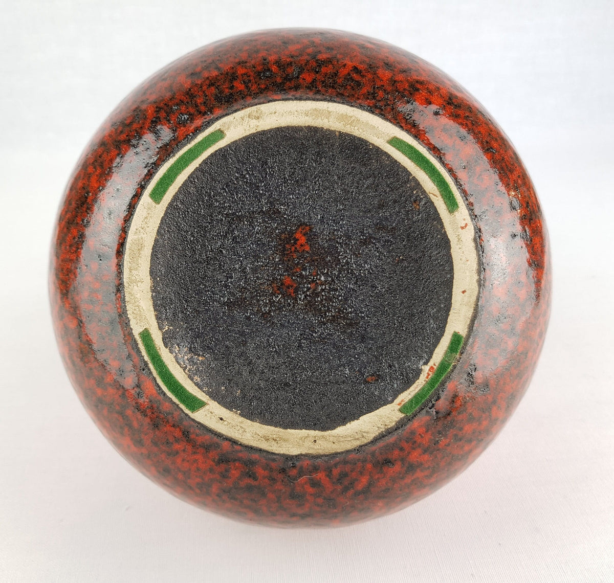 Vintage SCHEURICH KERAMIK Orange and Black Speckled CERAMOS vase, West Geman Pottery 1970s