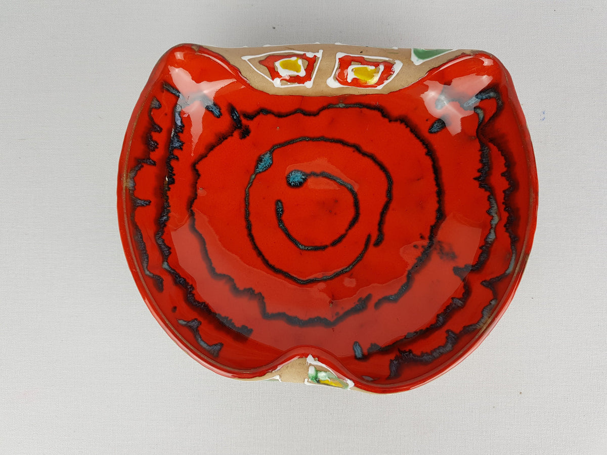 Vintage ITALIAN CERAMIC POTTERY Folded Bowl Italian Art 1960 1970s