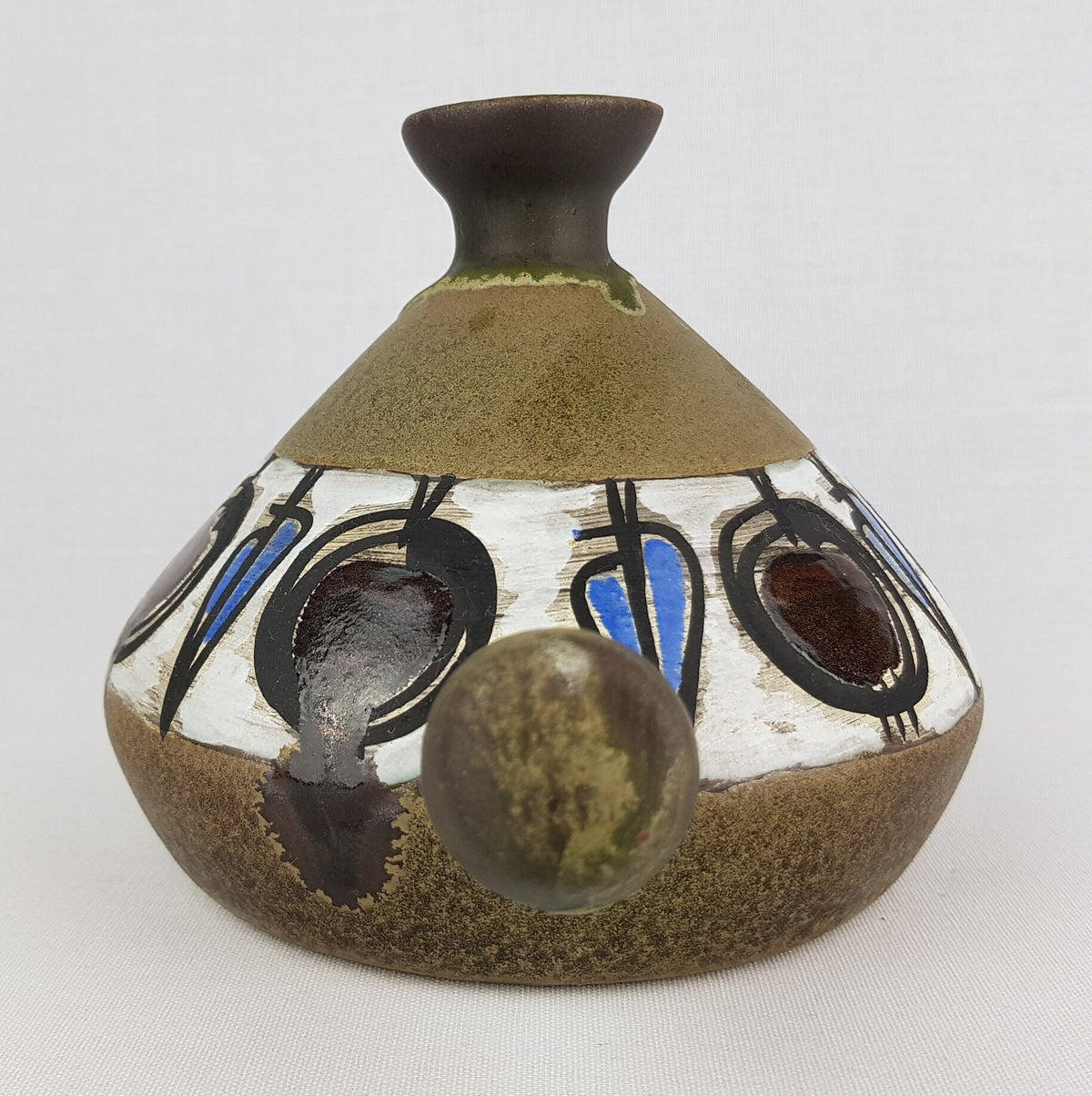 Vintage CERAMANO Ceramic Watering can, ''Manzana'' decor West German Pottery 1960s