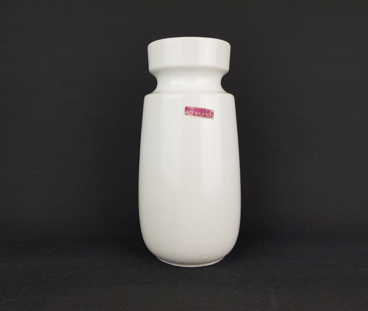 Vintage SCHEURICH KERAMIK White Vase 242 22 West German Pottery 1970s