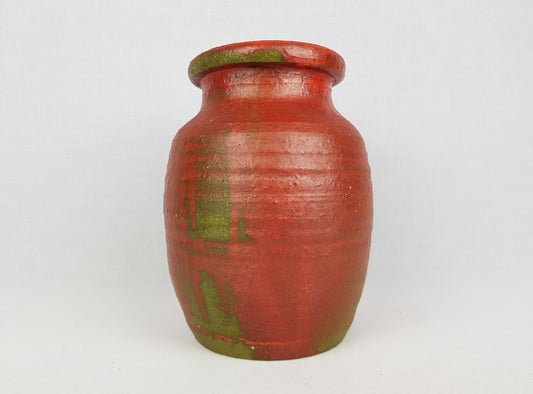 Vintage DUTCH STUDIO POTTERY Mobach Style Red Vase from 1960s 1970s