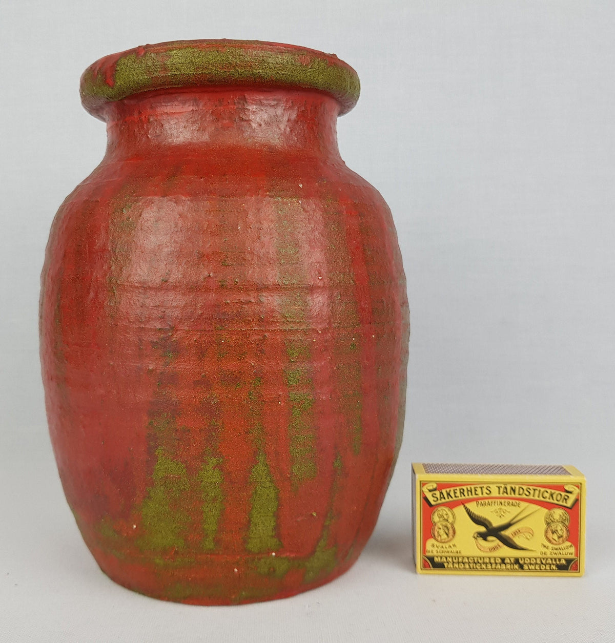 Vintage DUTCH STUDIO POTTERY Mobach Style Red Vase from 1960s 1970s