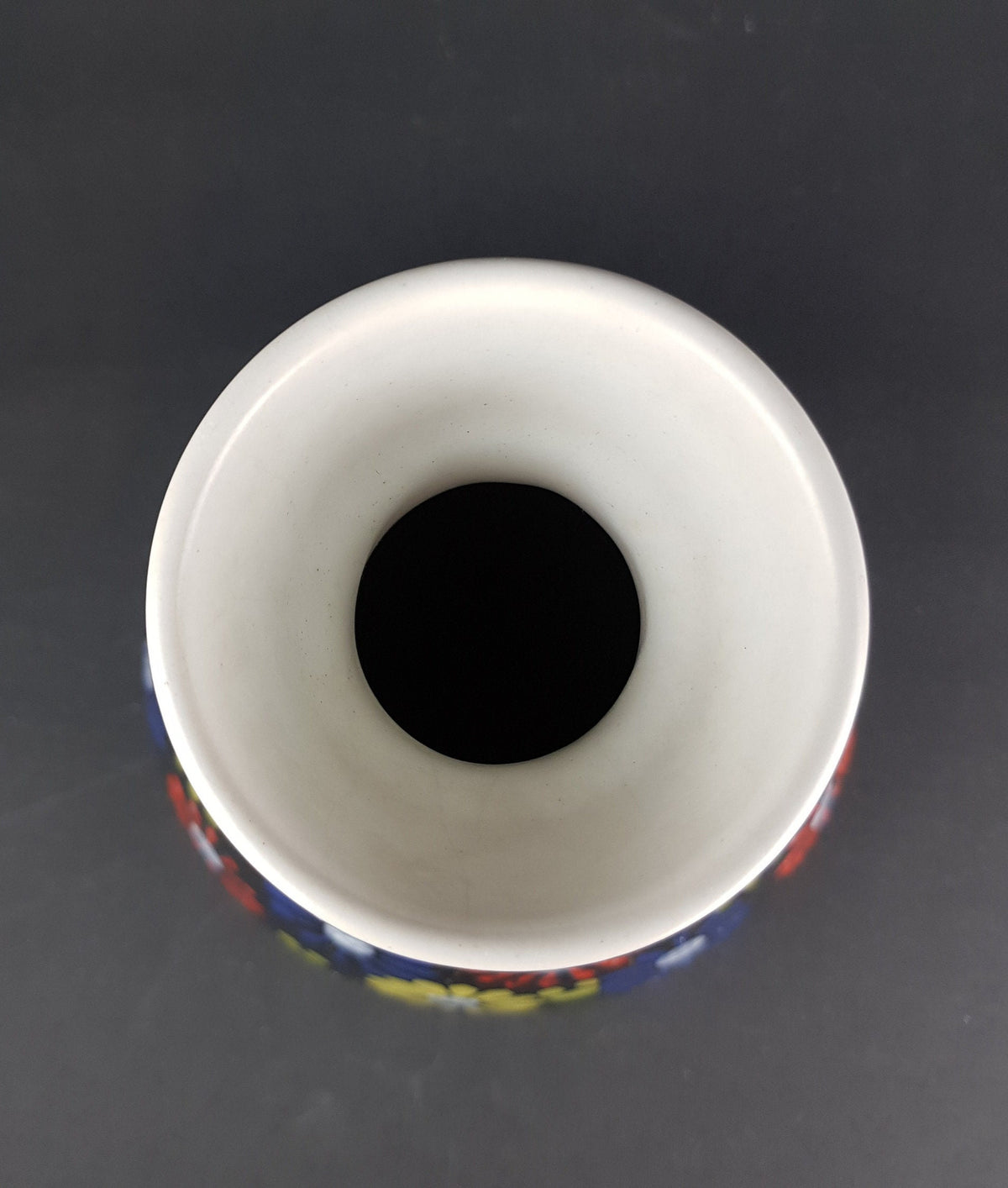 Vintage DÜMLER & BREIDEN Keramik Vase with flower decor 128-20 West German Pottery 1960s 1970s